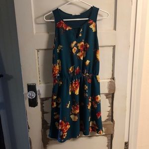 Green floral dress